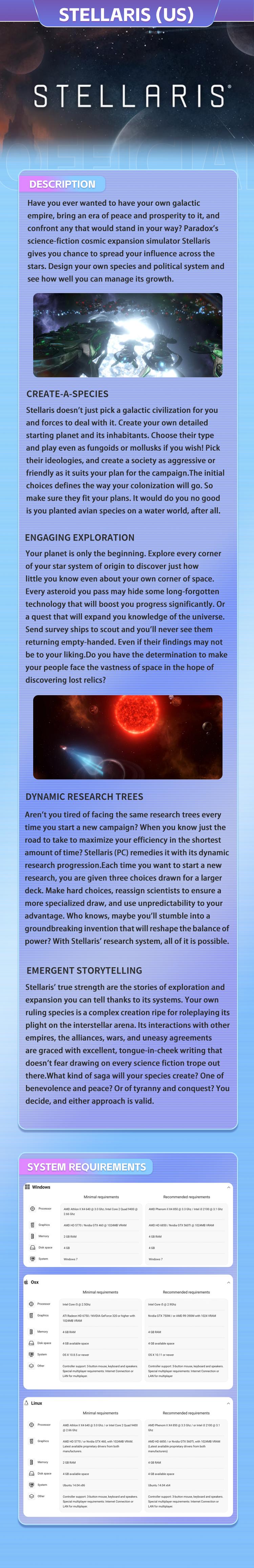 Stellaris（US）Steam Genuine Key - Crimson Desert Activation Code Included