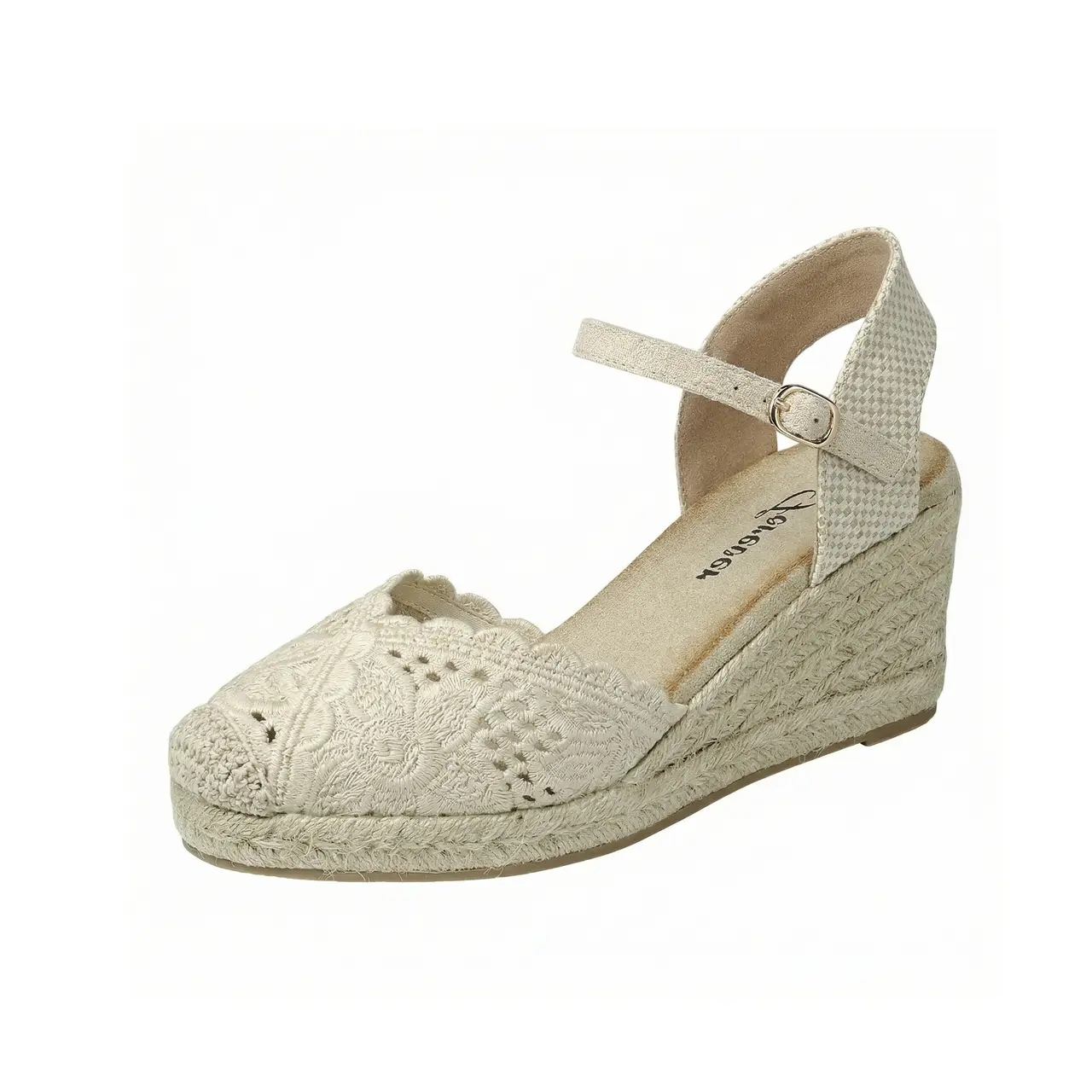 JEKO Women's Sweet Boho High Platform Wedges, Comfortable Fabric Espadrilles with Closed-Toe Lace-Up Ankle Strap, High Wedge, Platform Heels Wedges Platform Wedge Shoes Heeled Wedge Shoes Stylish Footwear Elegant Classy