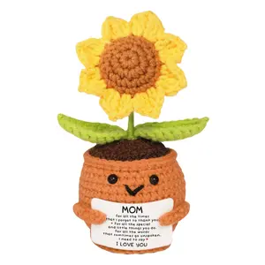 Cute Knitted Sunflower Crochet Doll, Perfect Gift for Mom From Daughter & Son, Ideal for Christmas, Mother’s Day, Birthdays, Appreciation
