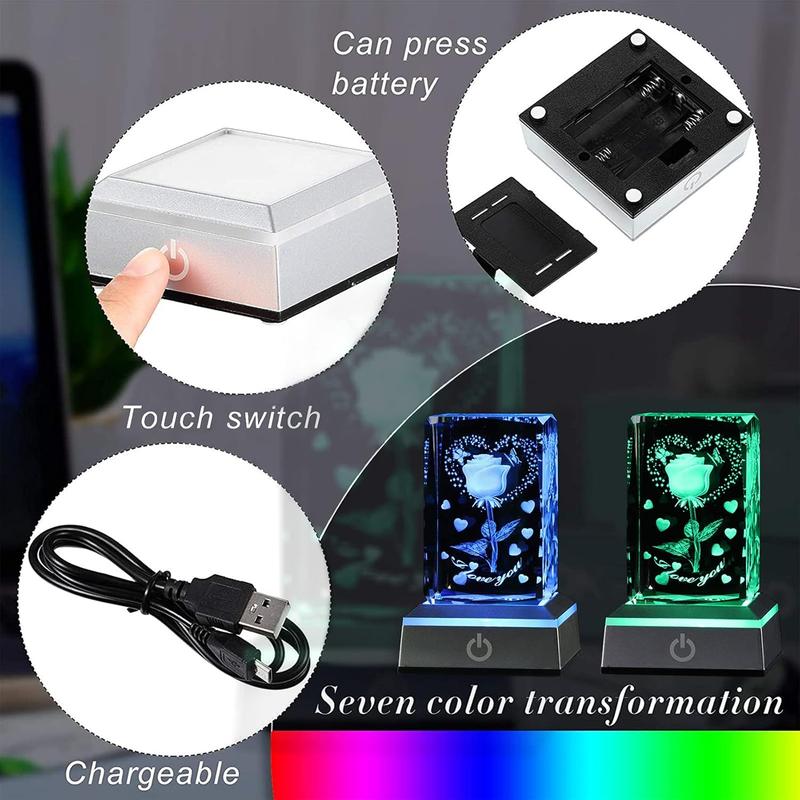 Classic Gifts LED Everlasting Rose Flower & 3D Rose Series Crystal Décor Collectibles,Eternal Romantic Creative Gifts for Women - Valentine's,Day Mother's Day, Birthday, Memorable Dates luxury valentines Gifts for Her Perfect gift Surprise Idea for LOVE