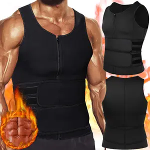 Men Sauna Suit Tank Top Waist Trainer Body Shaper Corsets Gym Sports Workout Silver Heat Trapping Sweating Suits Shape Active Vests
