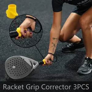 3PCS Racket Grip Corrector, compatible with paddle, tennis and ball sports. Instantly correct your grip posture, boost control, power and accuracy. Ideal European-style grip corrector.
