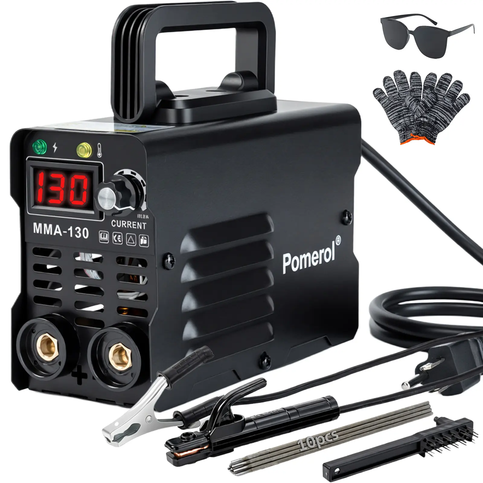 110V Gasless Flux Core Multiprocess MIG Welder, 3-in-1 Portable Lightweight Work Tool with Lift TIG/Stick Welding, Digital Display DC IGBT Synergic Control for Construction, Metal