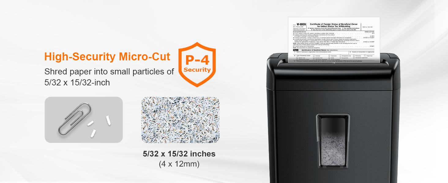 Bonsaii 8-Sheet Micro-Cut Paper Shredder, 5-Minute Runtime, 5.5-Gallon Capacity with Transparent Window, Shreds Credit Cards,Staples,and Clips C209-E