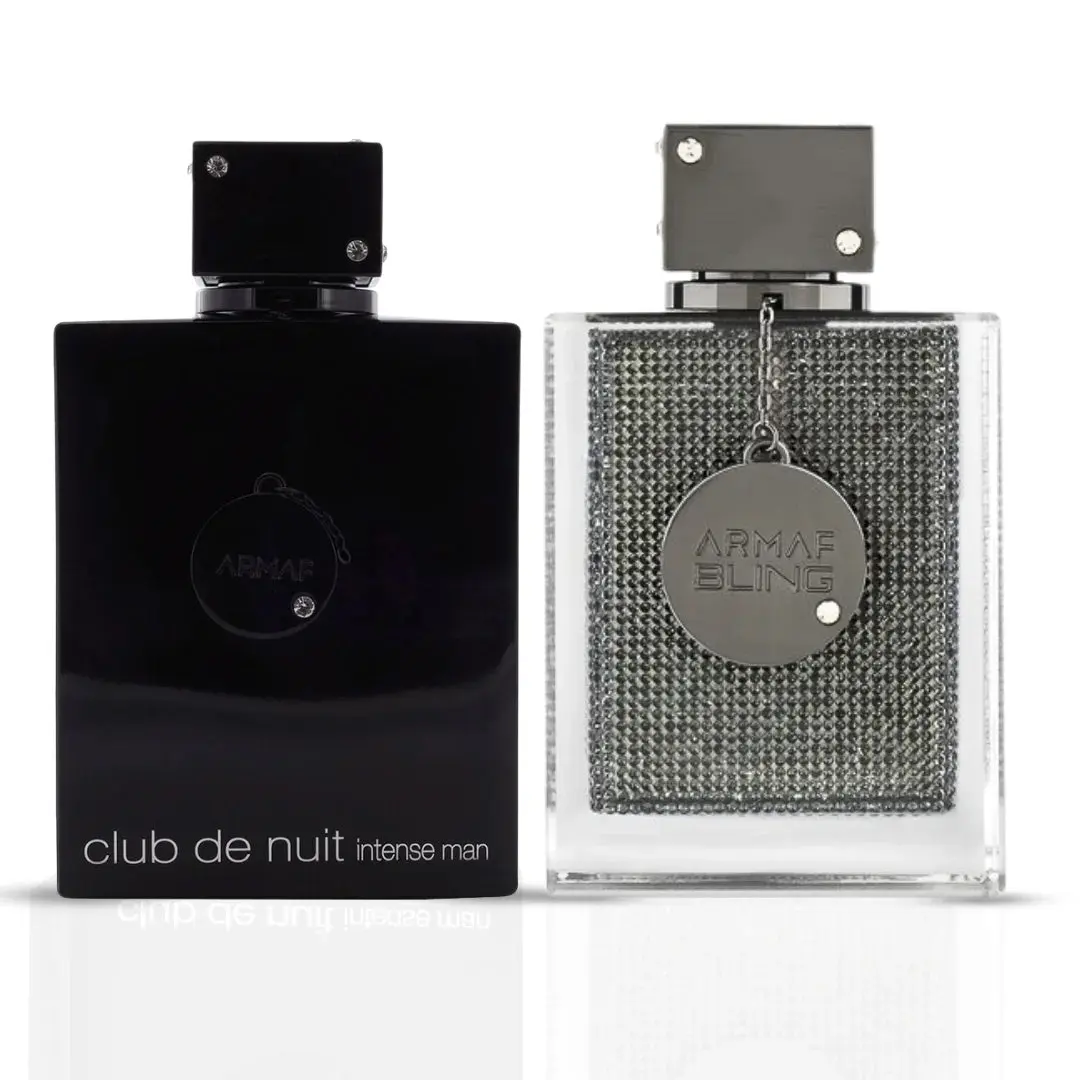 Club De Nuit Intense for Men 105ml (3.6 oz) & Club de Nuit Bling Eau de Parfum Spray 75ml (2.5 oz) by Armaf (Bundle)