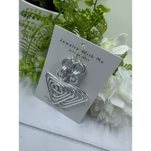 Silver Triangle Earrings with sterling silver ear-wires, Little everyday earrings