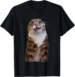 Cotton Graphic Tees Streetwear Gifts Rigby Cat Funny Rigby Cat Meme Rigby Cat Silly Cat Trendy T-Shirt