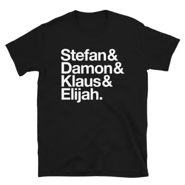 The Vampire Diaries Character Names T-Shirt Stefan Damon Klaus Elijah Trendy Heetica Fashionable Tee For Fans