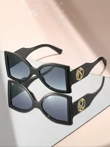 Unisex Large Frame Fashion Trendy Casual Sunglasses, Uv400 Protection, Accents, Casual Style, Perfect for Beach Travel & Parties