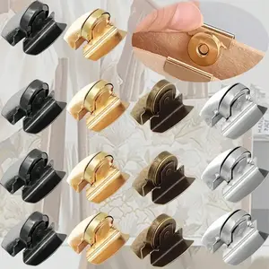 4 Pairs Canvas Bag Magnetic Alloy Buckles, Seamless Magnetic Clips in 4 Colors, DIY Craft Accessories for Handbags and Clothing, Elegant Snap Fasteners for Leather Bags and Wallets, Purse Accessories