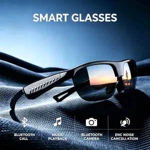 Lokmat Smart Glasses for Cycling, Enc Bluetooth-compatible Call Music, Photo-Taking Sunglasses, Voice Assistant, Outdoor Sports Gear