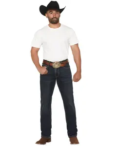 Hooey Men's By Rock Dark Wash Double Barrel Stackable Bootcut Denim Jeans - Hmtbd07466