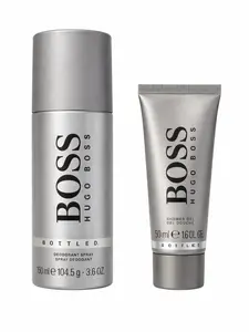 Hugo Boss Boss Bottled Men's Deodorant & Shower Gel Set – 3.6 oz Deodorant Spray + 1.6 oz Shower Gel, Fresh Woody Notes for Confident Daily Grooming