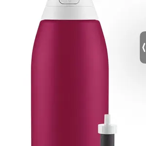 Brita Insulated Filtered Water Bottle with Straw 32 Ounce Ruby Stainless Steel Reusable Christmas Gift for Men and Women