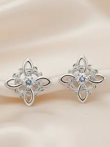 Dainty Celtic Knot CZ Elegant Earrings  | Silver Tone + Leaf-Encrusted Knot Design | Perfect Gift For Celtic Lovers｜Dainty Everyday Jewel#TikTokMadeMeBuyIt #TrendyJewelry2026 #CZJewelry #CelticStylery