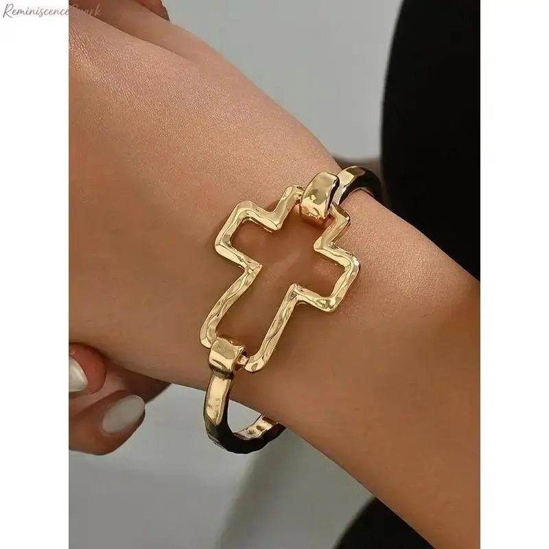 Women's 2-Pack Cross Design Trendy Bangles - Sports Wristbands, All-Match Daily/Party Accessory, Ideal Birthday Gift for Loved Ones