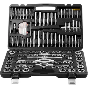 VEVOR Tap and Die Set, 116-Piece Include Metric and SAE Size, Bearing Steel Taps and Dies, Essential Threading Tool for Cutting External Internal Threads, with Complete Accessories and Storage Case