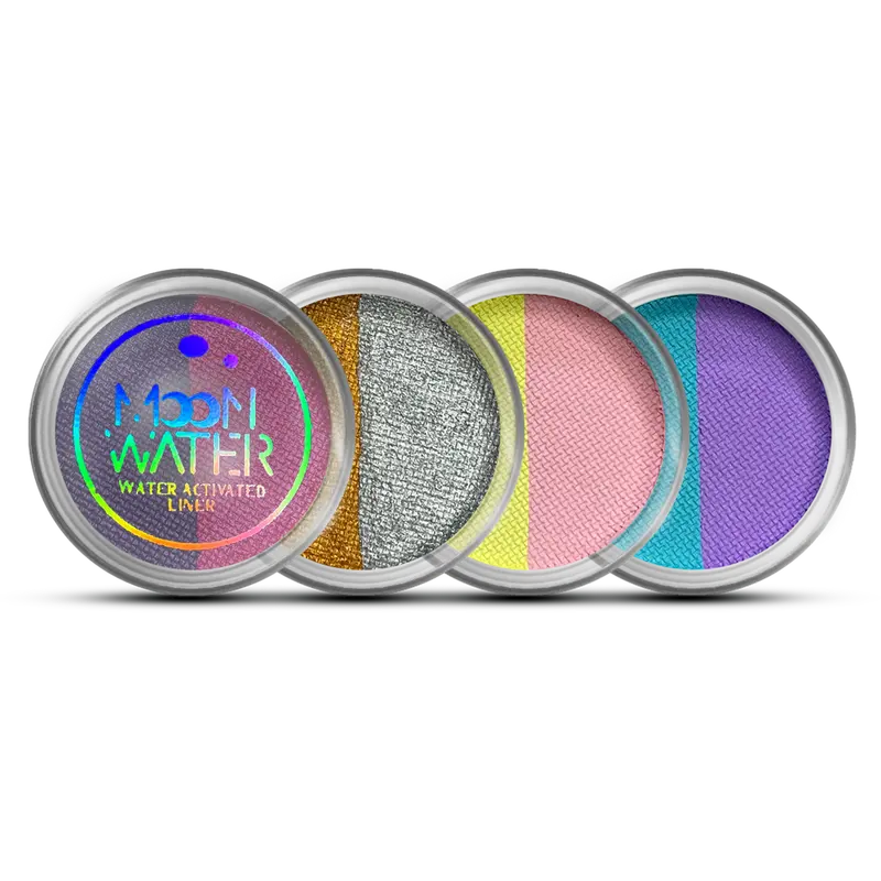 Split Color Moon Water Liner | Water Activated Eyeliner | High Pigment | Easy Water Removal | Rehydratable | Matte, Metallics, Duochromes, and UV Shades | Vegan, Cruelty-Free, Talc-Free | 90+ Shades | Indie Makeup