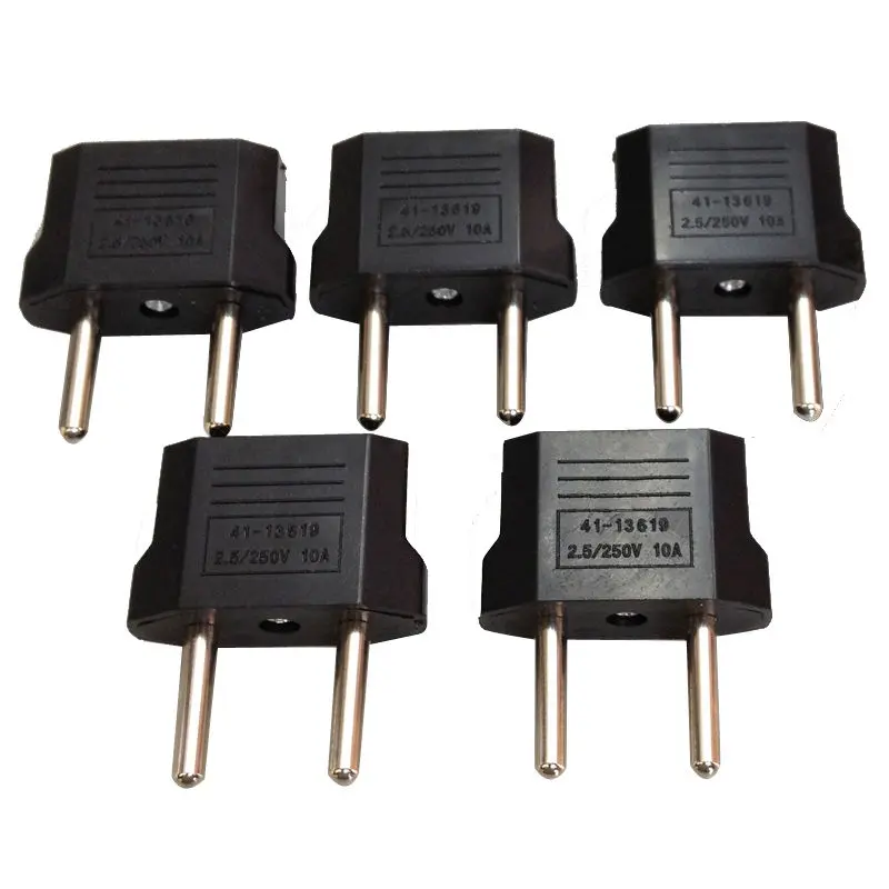 US USA to EU Euro Europe adapter Power Jack Wall Plug Converter Travel Adapter 5PACK