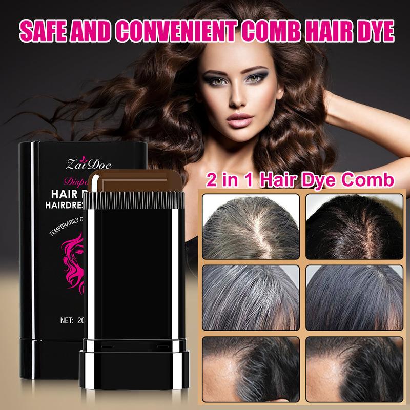 Disposable Hair dye comb - Covers Gray Hair,Easy to Color, Portable for Quick Touch - Ups,  Resists Fading and Clumping
