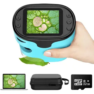 1000X Pocket Microscope for  - 4K 2.0" Screen, Digital Mini Scope with Slides Kit, Rechargeable Lab Handheld Portable Microscopes for  4-12 Students Teens
