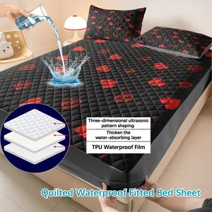 Waterproof Bedding Set, Cotton Filled Mattress Protector, & Minimalist Design, Seasonal Use, Ideal Gift Choice, Quilted Mattress Cover
