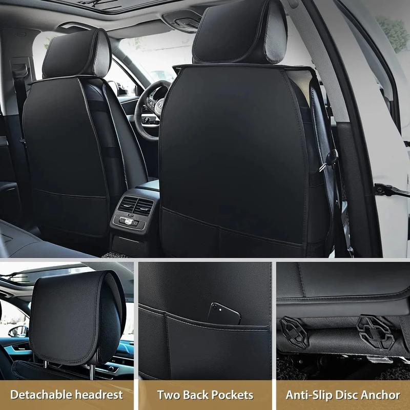 Nilight Hyundai Honda Accord Kia Civic Corolla Camry CRV RAV4 Fusion 5 Seat Covers (Full Set, Black)