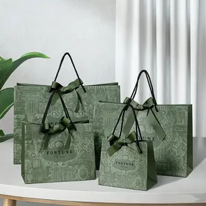5pcs Dark Green Vintage Gift Bags, Packaging Bags