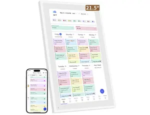 21.5 Inch Smart Digital Calendar – Electronic Chore Chart & Planner with 1920x1080P IPS Touchscreen, Weekly/Monthly Family Organizer for Wall or Desk, White 2026 New Version