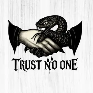 Trust No One Snake Tattoo Style Sticker, Dark Gothic Aesthetic Decal for Laptop Car Water Bottle Gift