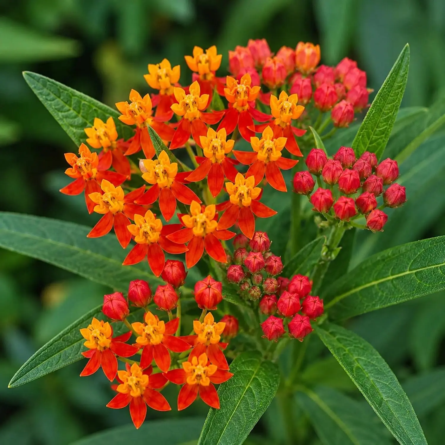 Bloodflower Milkweed Live 2" Starter Plant - Asclepias curassavica - Butterfly Garden Favorite, Butterfly Food, Full Sun Option, Pollinator Attractor, Vibrant Red & Orange Blooms, Vibrant Bloom