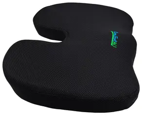 Comfort4U Orthopedic Memory Foam Seat Cushion for Car seat - Office Chair - Gaming Chair - Boat seat - Tailbone Cushion - Coccyx Cushion - Sciatica Pillow for Sitting (Black, Mesh)