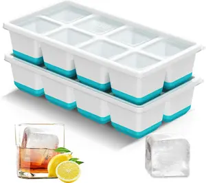 Ice Cube Tray, 2 Pack  Large Ice Cube Molds, Ice Cube Trays for Freezer with Lid, Easy Release Ice Tray for Drinks, ,
