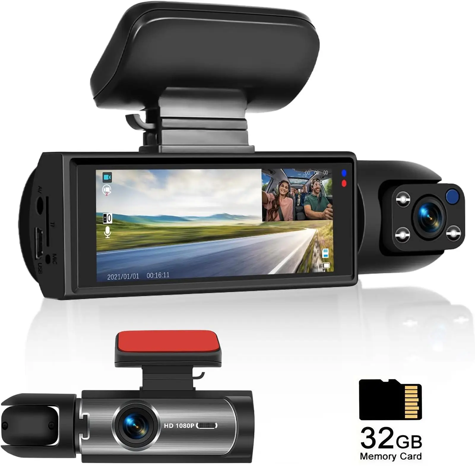 1080P Car DVR, Car Camera Dashcam, Vehicle Camera DVR, Mini Car Video Surveillance, Car Video Recorder with Night-Vision Function, Dash Camera for Car