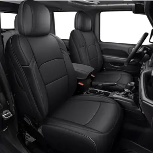 Premium Faux Leather Seat Covers - Custom Fit for Jeep Gladiator JT 2020-2025, Full Set, Durable, Front & Rear, Seat Protectors，Black