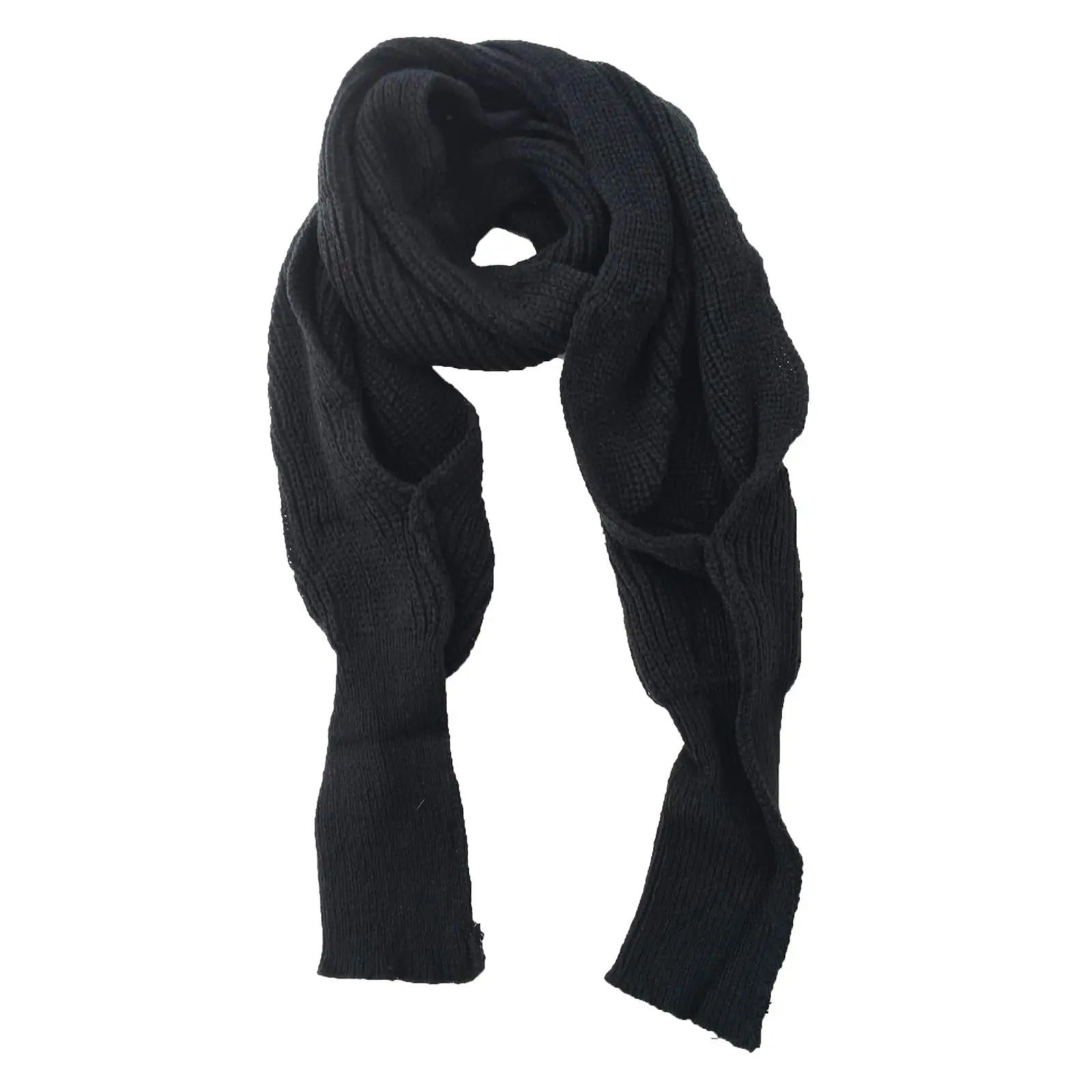 Fashion Culture Women's Emmi Soft Knit Sweater Scarf - Casual Wearable Shrug with Sleeves, Cozy Winter Shawl Wrap, Keeps Warm, Everyday, Basic, Daily, Casual Shrug, Fashion-Forward Knit Piece