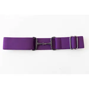 Snaffle Belt - Dark Purple with Rhinestones