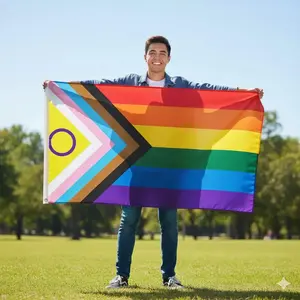 Daniel Quasar Inclusive Gay 3’ x 5’ Nylon Flag – Large LGBTQ+ Pride Flag with Rainbow, Black & Brown Stripes for Outdoor Events, Parades, and Pride Celebrations