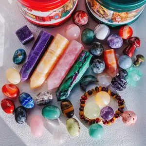Christmas Cylinder Natural Crystal Gift Box