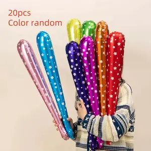20pcs Inflatable Thunder Sticks, World Cup 2026 Star Design, Aluminum Foil Noisemakers with Internal Bells, Soccer Fan Stadium Rally