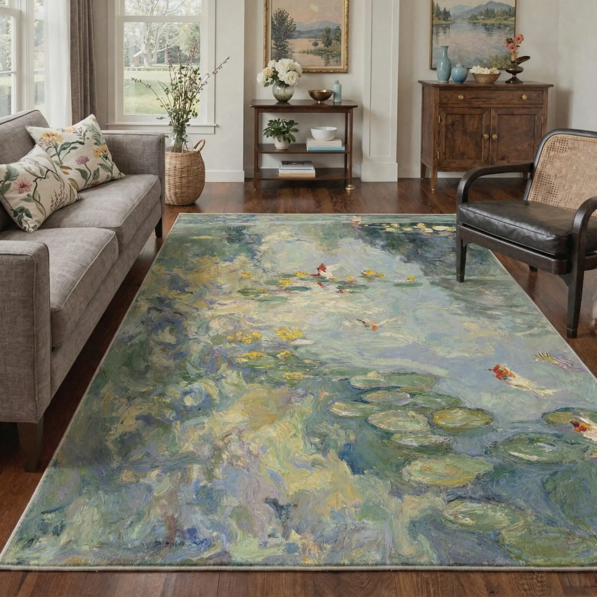 【Deals For You Days】BEIMO Soft Area Rug – Non-Slip, Pet Friendly, Machine Washable Floor Rug, Home Carpet Perfect for Living Room, Bedroom, Kitchen, Hallway Decor ,ARF1605-LOTUS