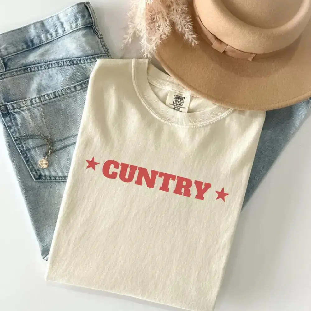 Cuntry Comfort Colors Shirt, Country T-Shirt, Country Gift, Western Tee, Women's Rodeo Shirt, Cowgirl TShirt, Country Concert Music Festival