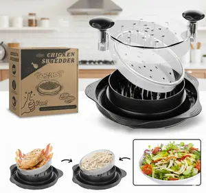 TikTok Viral 10-Second Chicken Shredder with Handles | Fast-Action Meat Twister for Beef, Chicken, Salad, Boiled Eggs & Pulled Pork | Professional Non-Skid Kitchen Tool | 100% BPA-Free & Easy Dishwasher Clean | Non-Slip Base and Heat Resistance