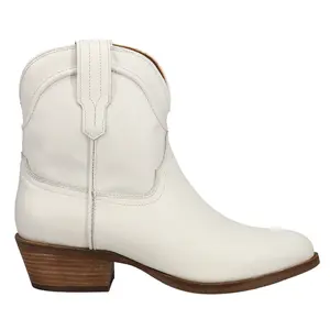 Dingo Womens Seguaro Pull On Round Toe  Casual Boots Ankle Low Heel 1-2" - White