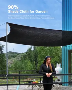 10x13FT Black Outdoor Privacy Shade Cloth - UV-Resistant, Heavy-Duty Mesh Screen for Backyard Fence, Patio