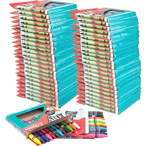 IDIY Individually Packaged Wrapped Boxes Wax Crayons (48 Packs, 12 different colors, 576 pc)-ASTM Safety Tested, For Kids, Teachers, Art Classrooms