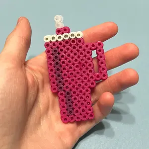Cute cup perler keychain