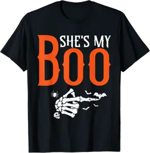 She's My Boo Matching Halloween Pajama Couples T-Shirt - Tylerjame Shop 87B0FPXWPNWJ