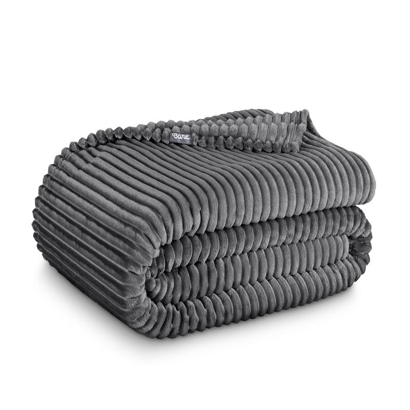 Bare Home Microplush Ribbed Blanket