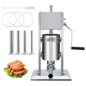 Sausage Stuffer, Manual 7LB/3L Sausage Maker Machine, Meat Stuffer with Dual Speed, Stainless Steel Heavy Duty Sausage Filler with 4 Stuffing Tubes, for Commercial and Home Use